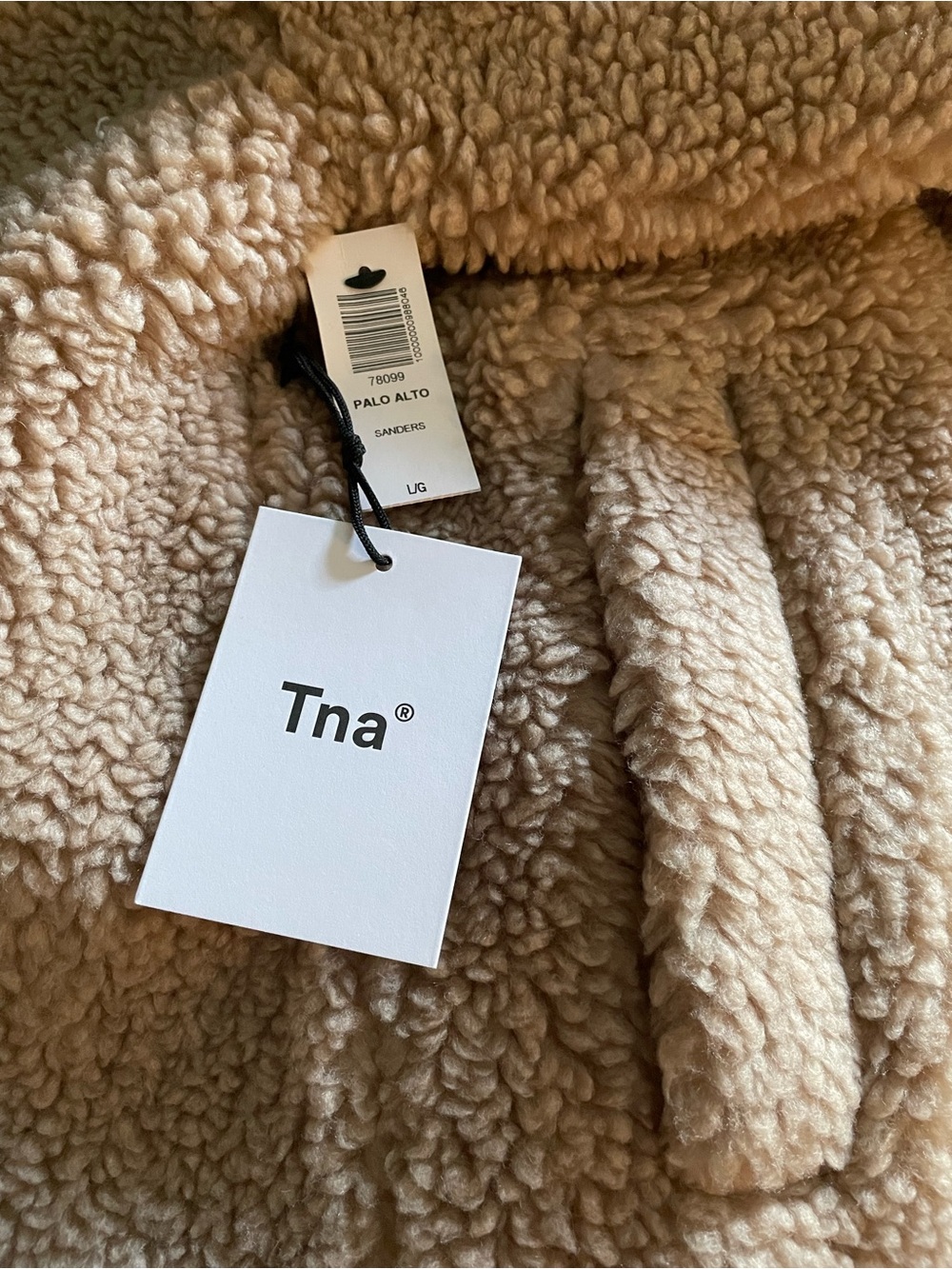 NWT Aritzia Tna Palo Alto Cozy Zip-Up Sherpa Hoodie Jacket - Beige - Picture 9 of 9